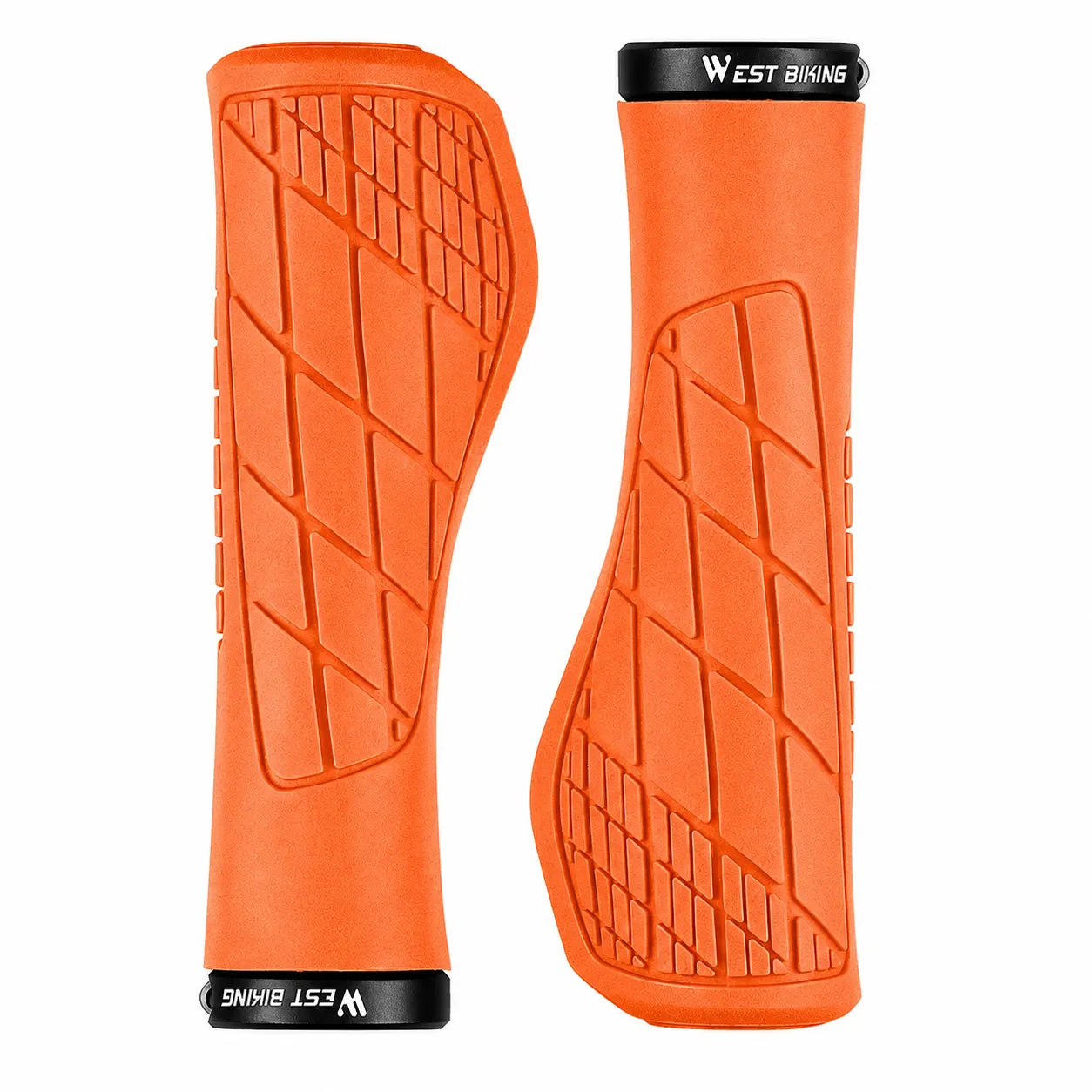 Ergonomische Fahrradgriffe in Orange – rutschfest, druckentlastend für mehr Grip & weniger Schmerzen am Lenker